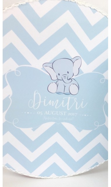 Trusou de botez cu broderie personalizata pentru baieti, Bleu & Grey Elephant 18